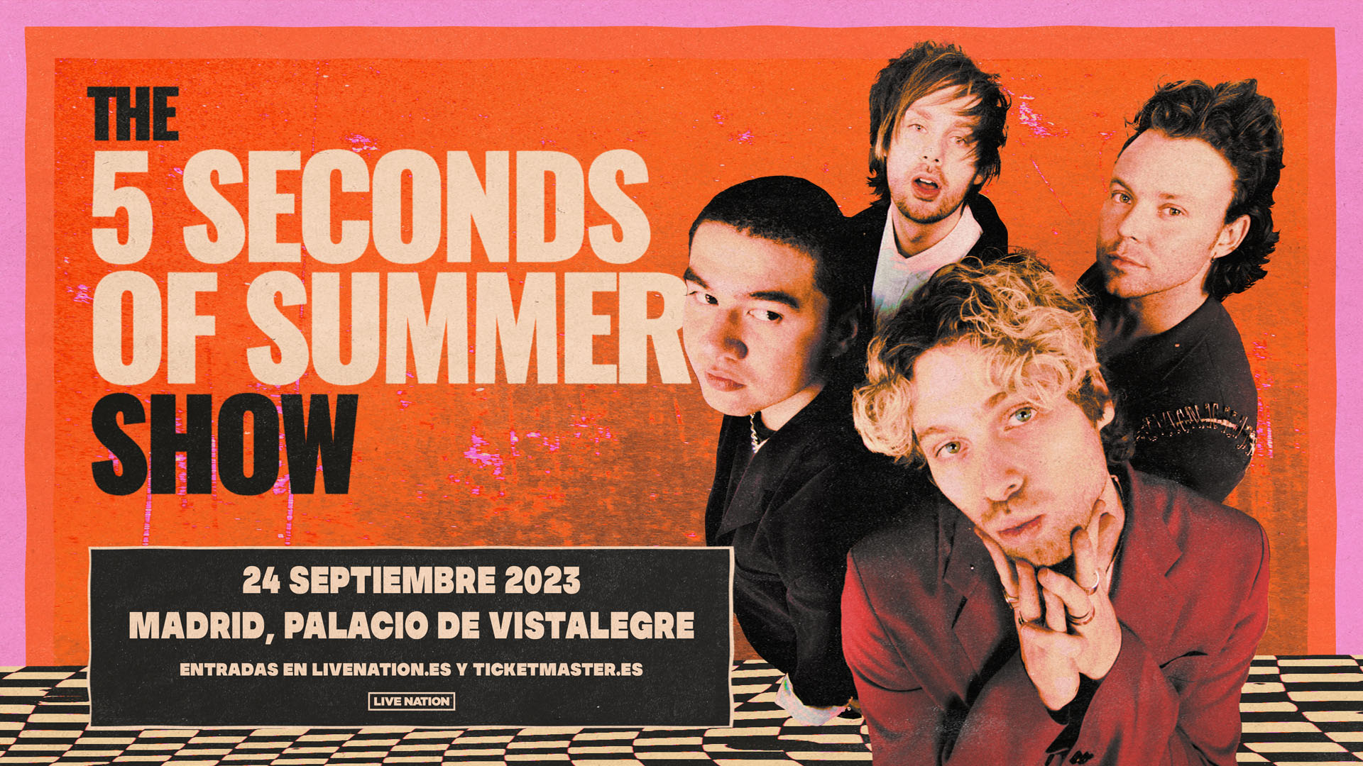 Promotional photograph of Concierto de 5 Seconds of Summer en Madrid.
