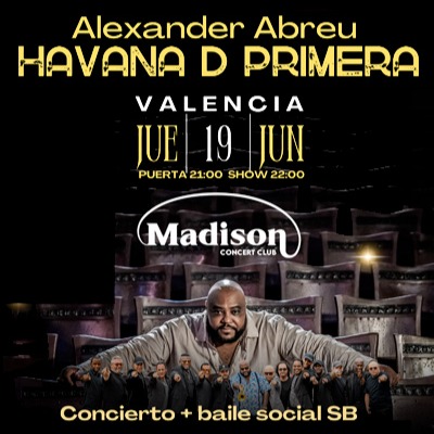 Fotografía promocional de Concierto de Alexander Abreu + Havana D' Primera en Valencia