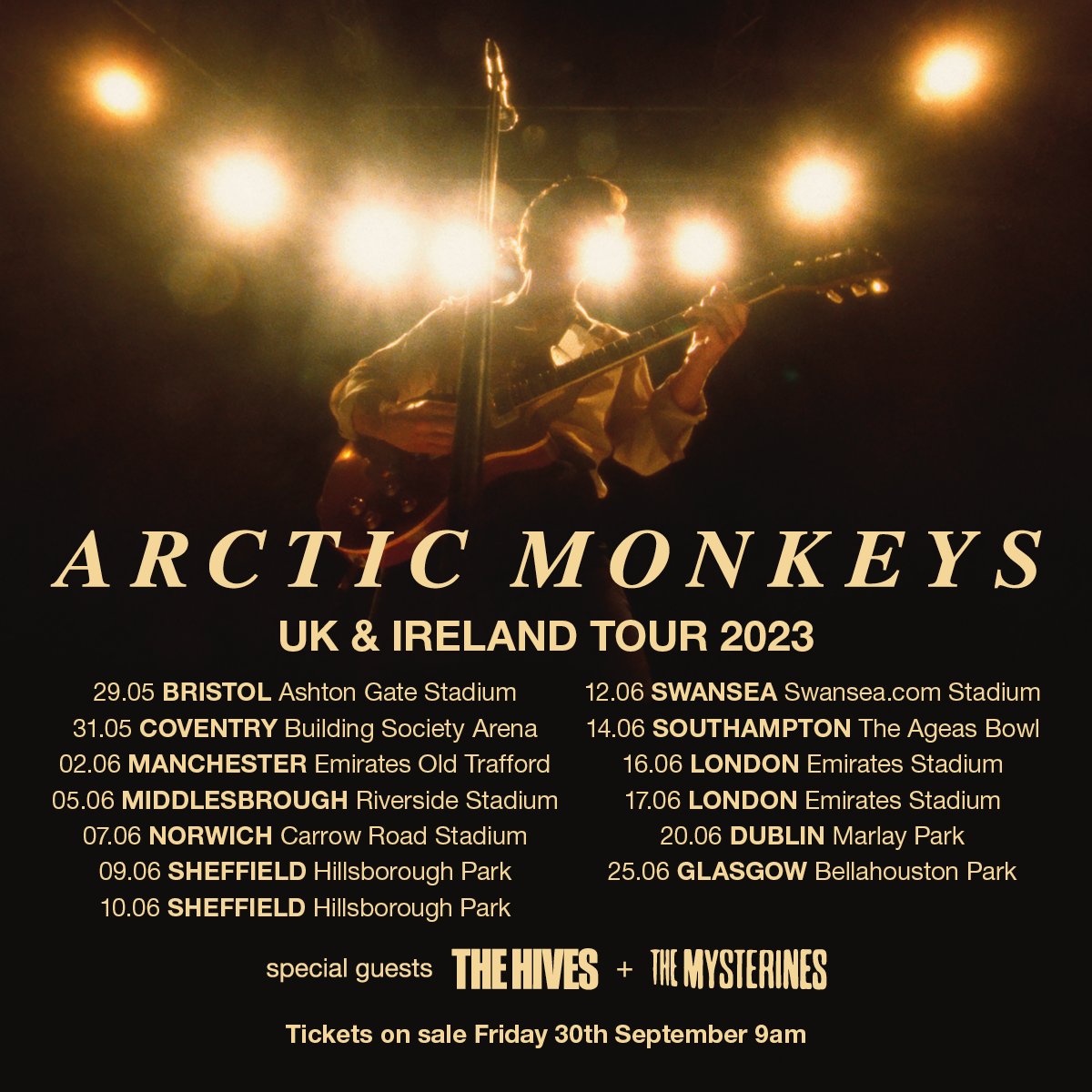 Promotional photograph of Concierto de Arctic Monkeys en Londres | UK & Ireland Tour 2023.