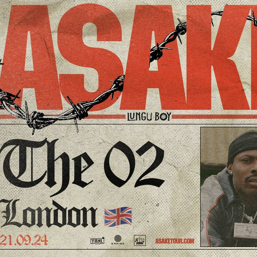 Promotional photograph of Concierto de Asake en Londres.
