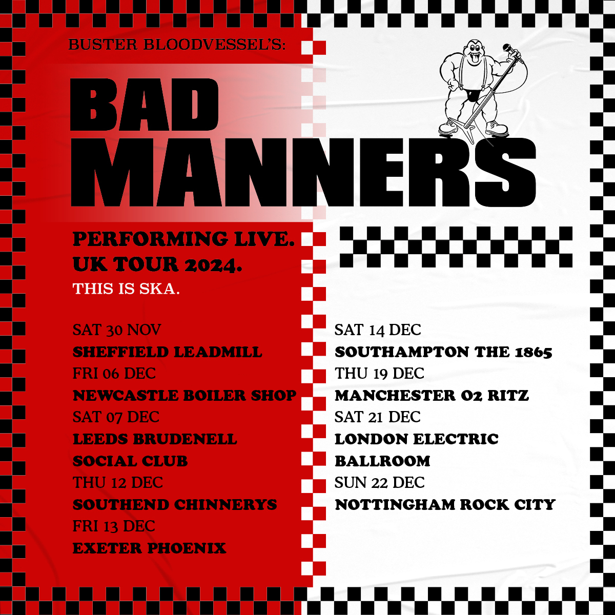 Promofoto von Concierto de Bad Manners en Manchester.