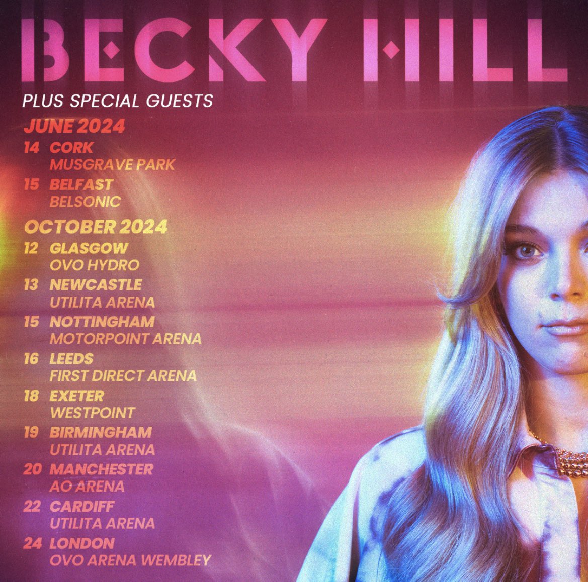 Promotional photograph of Concierto de Becky Hill en Cork.