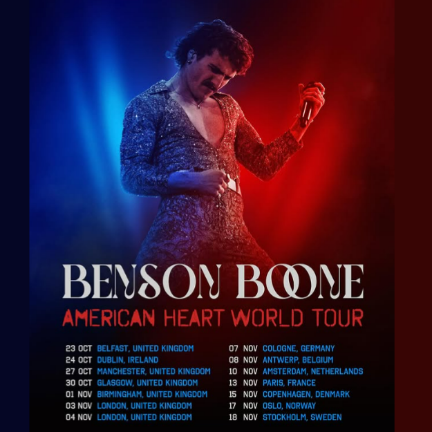 Promotional photograph of Concierto de Benson Boone en Amberes.