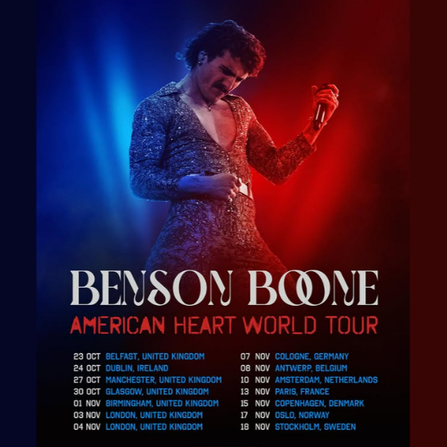 Fotografía promocional de Concierto de Benson Boone en Amsterdam