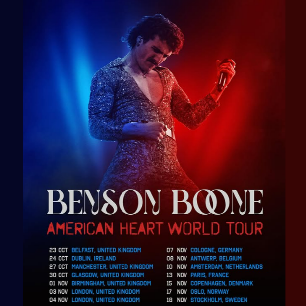 Promofoto von Concierto de Benson Boone en Copenhague.