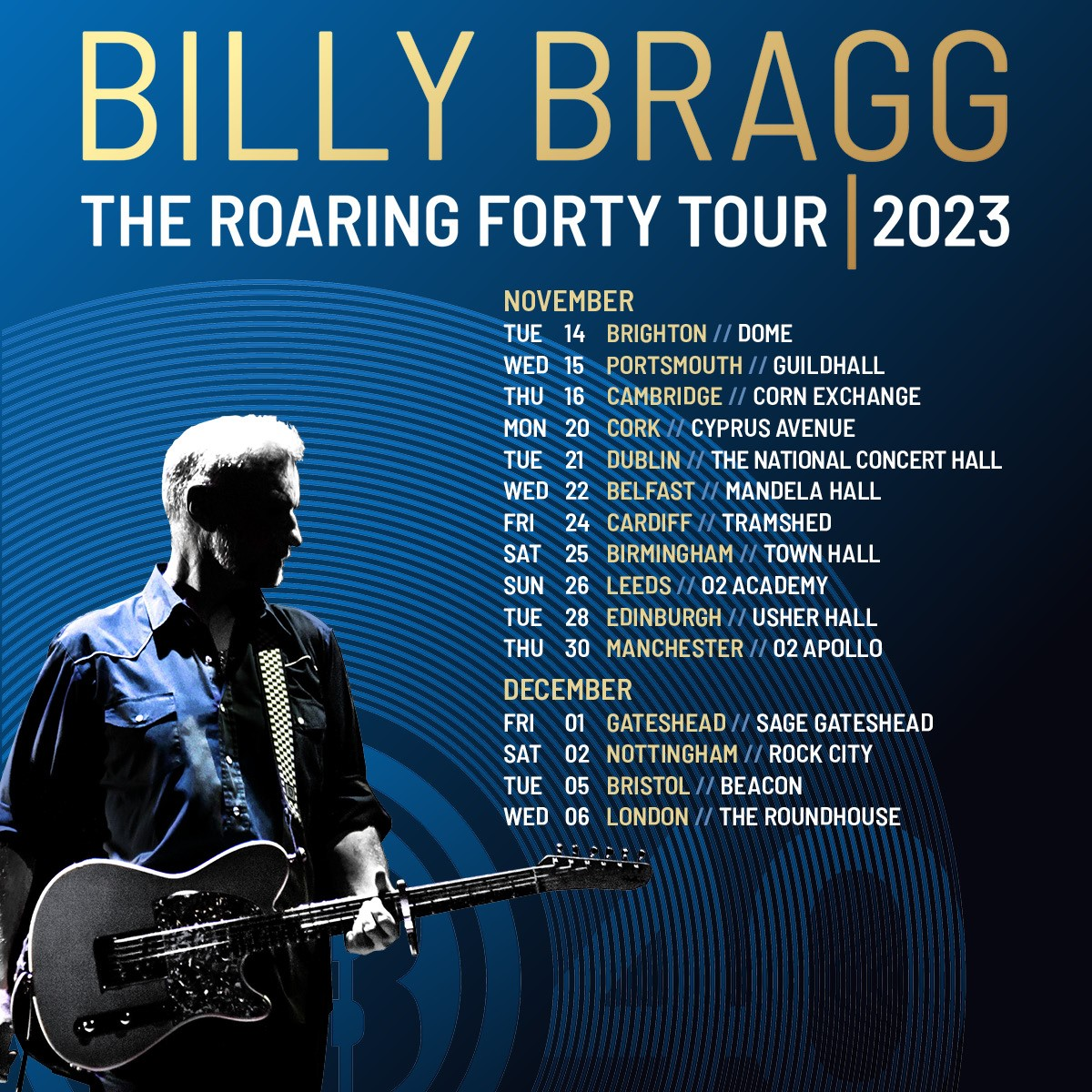 Fotografía promocional de Concierto de Billy Bragg en Londres