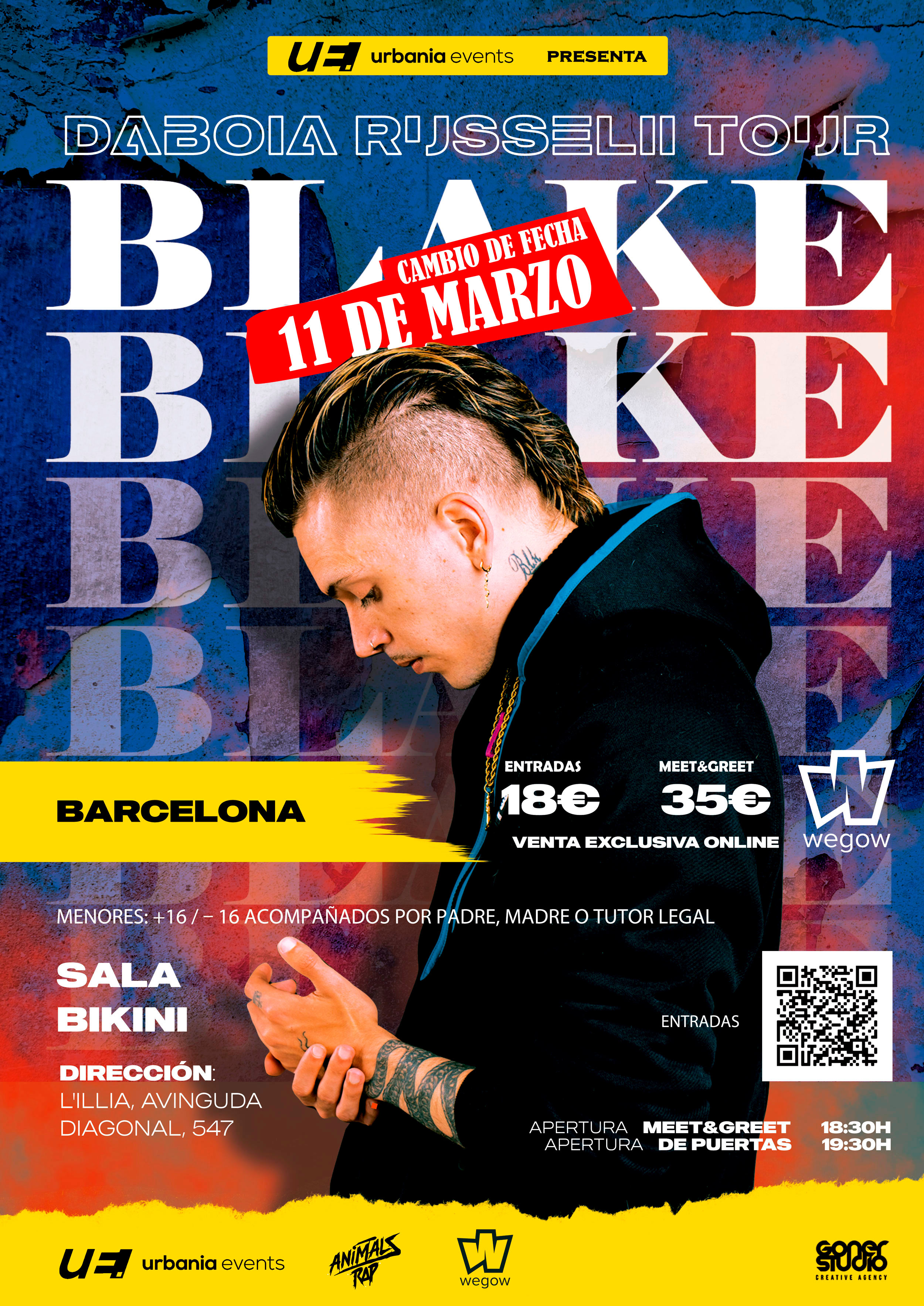 Fotografía promocional de Concierto de Blake en Barcelona