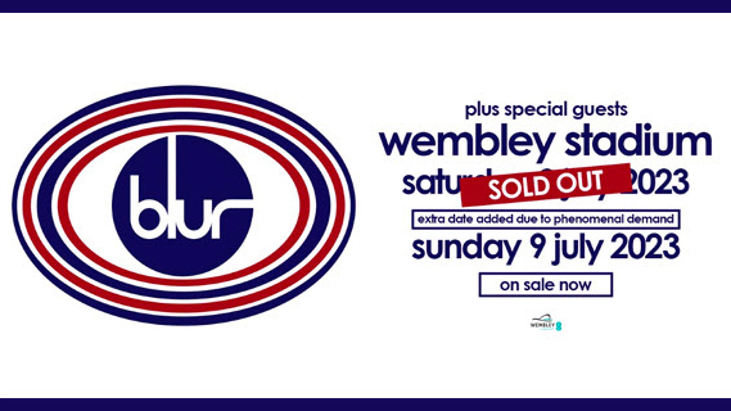 Blur Concert Tickets For Wembley Stadium London Sunday 9 July 2023 