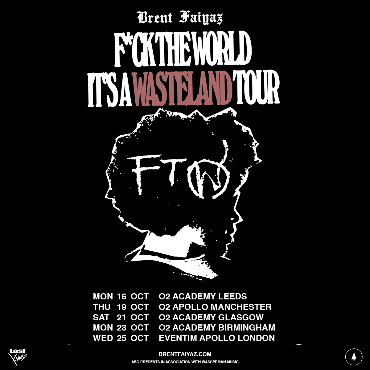 Promotional photograph of Concierto de Brent Faiyaz en Londres.