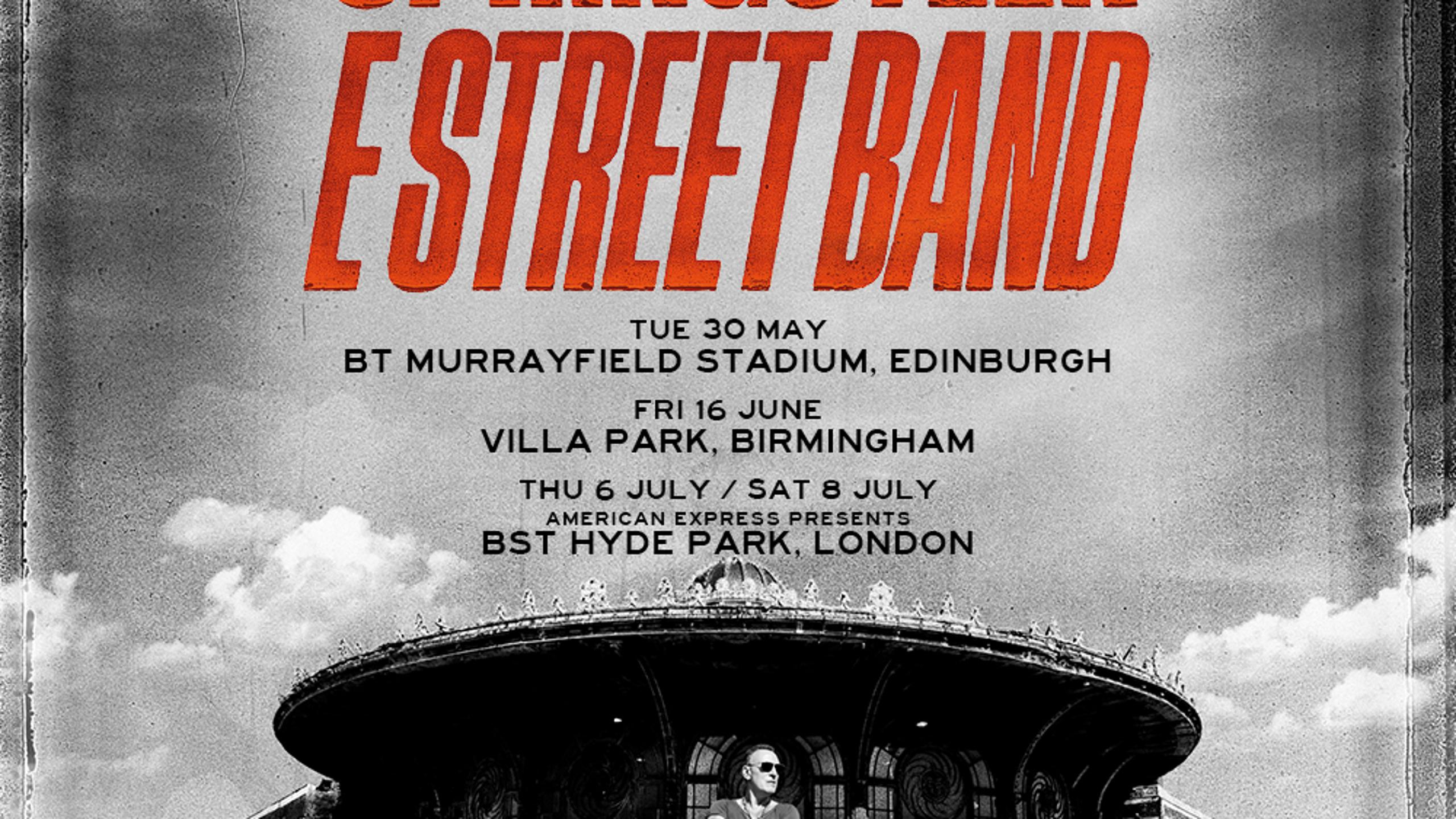 Bruce Springsteen concert tickets for BT Murrayfield Stadium, Edinburgh