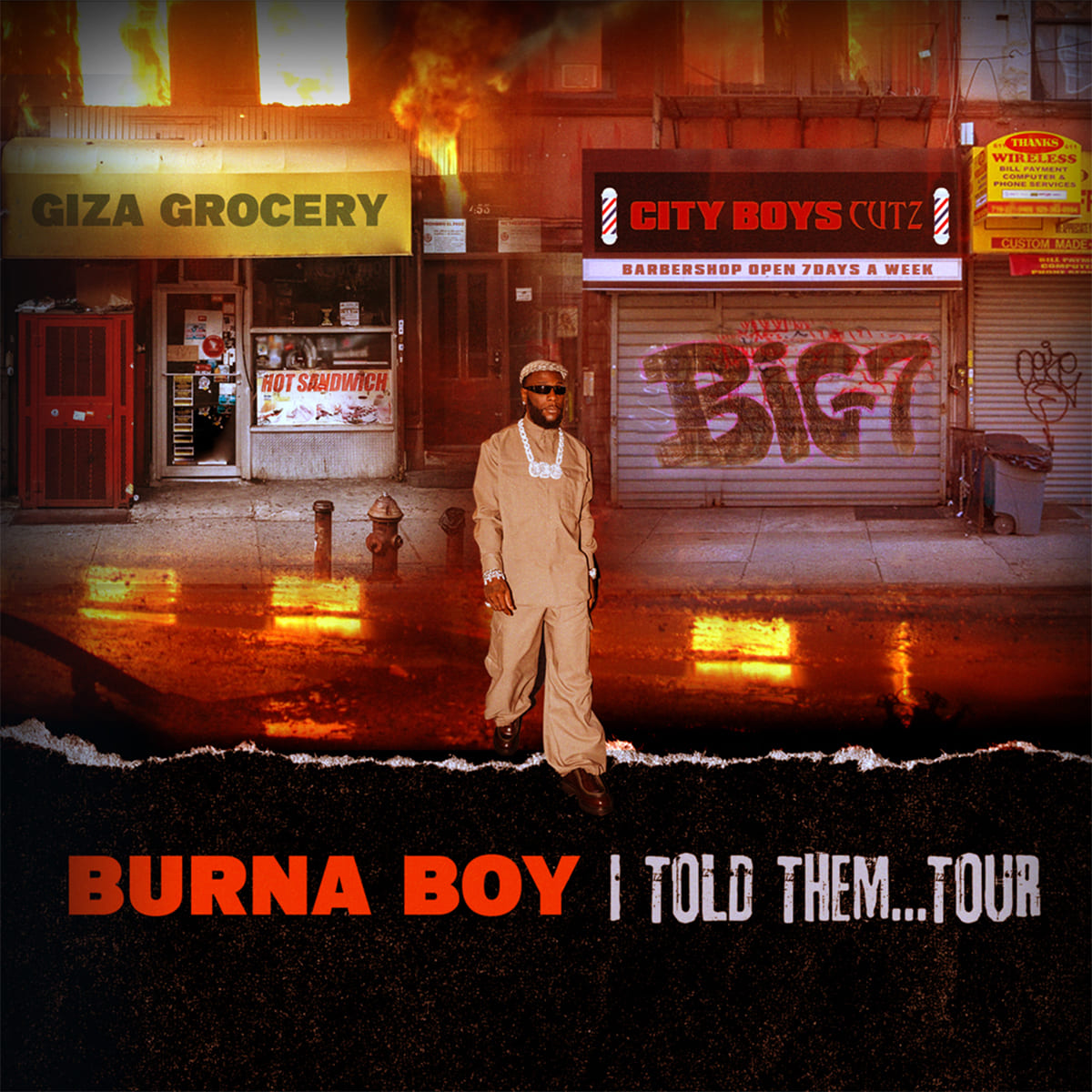 Photographie promotionnelle de Concierto de Burna Boy en Londres.