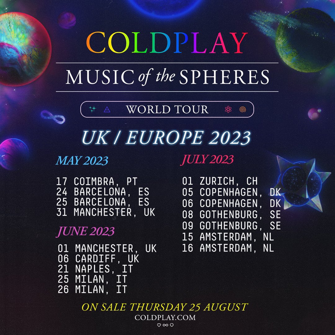 Fotografía promocional de Concierto de Coldplay en Amsterdam | Music of The Spheres World Tour