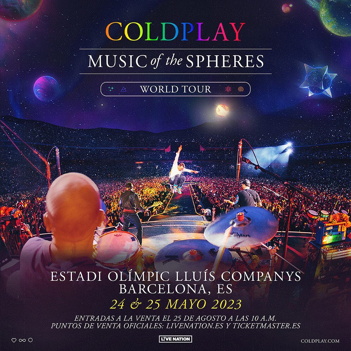 Fotografía promocional de Concierto de Coldplay en Barcelona (25 de mayo) | Music of The Spheres World Tour