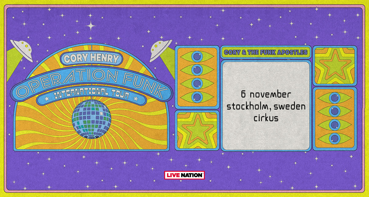 Promotional photograph of Concierto de Cory Henry en Estocolmo.
