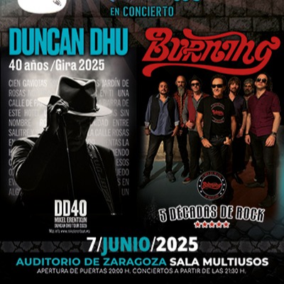 Fotografía promocional de Concierto de Duncan Dhu + Burnning en Zaragoza