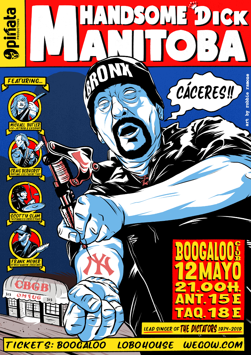 Fotografía promocional de Concierto de Handsome Dick Manitoba en Cáceres