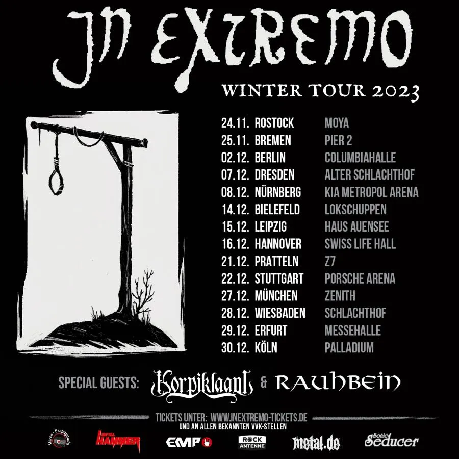 Promofoto von Concierto de In Extremo en Múnich.