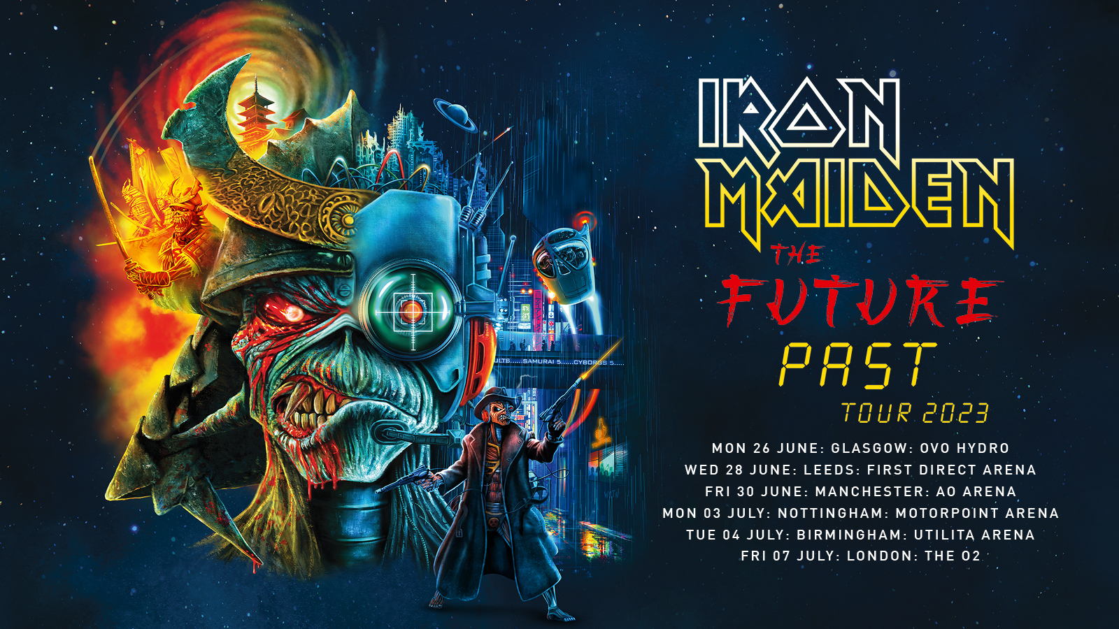 Promofoto von Concierto de Iron Maiden en Nottingham | The Future Past Tour 2023.