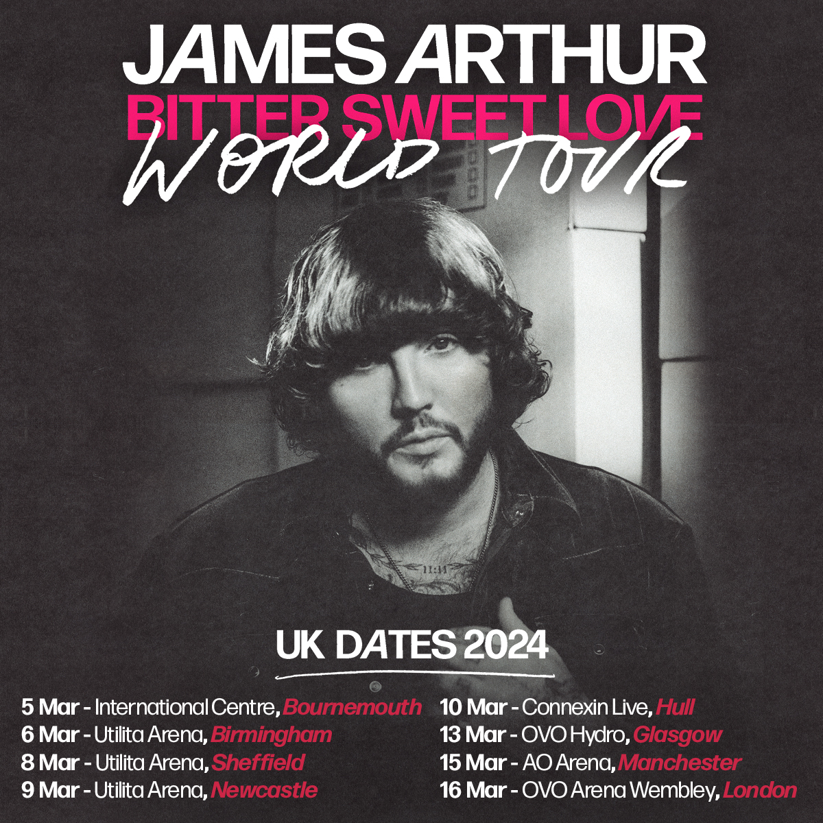 Fotografía promocional de Concierto de James Arthur en Manchester