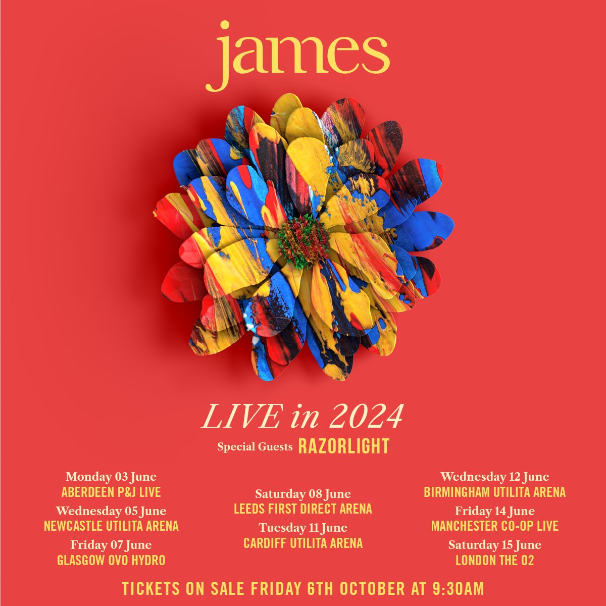 Promotional photograph of Concierto de James en Glasgow.