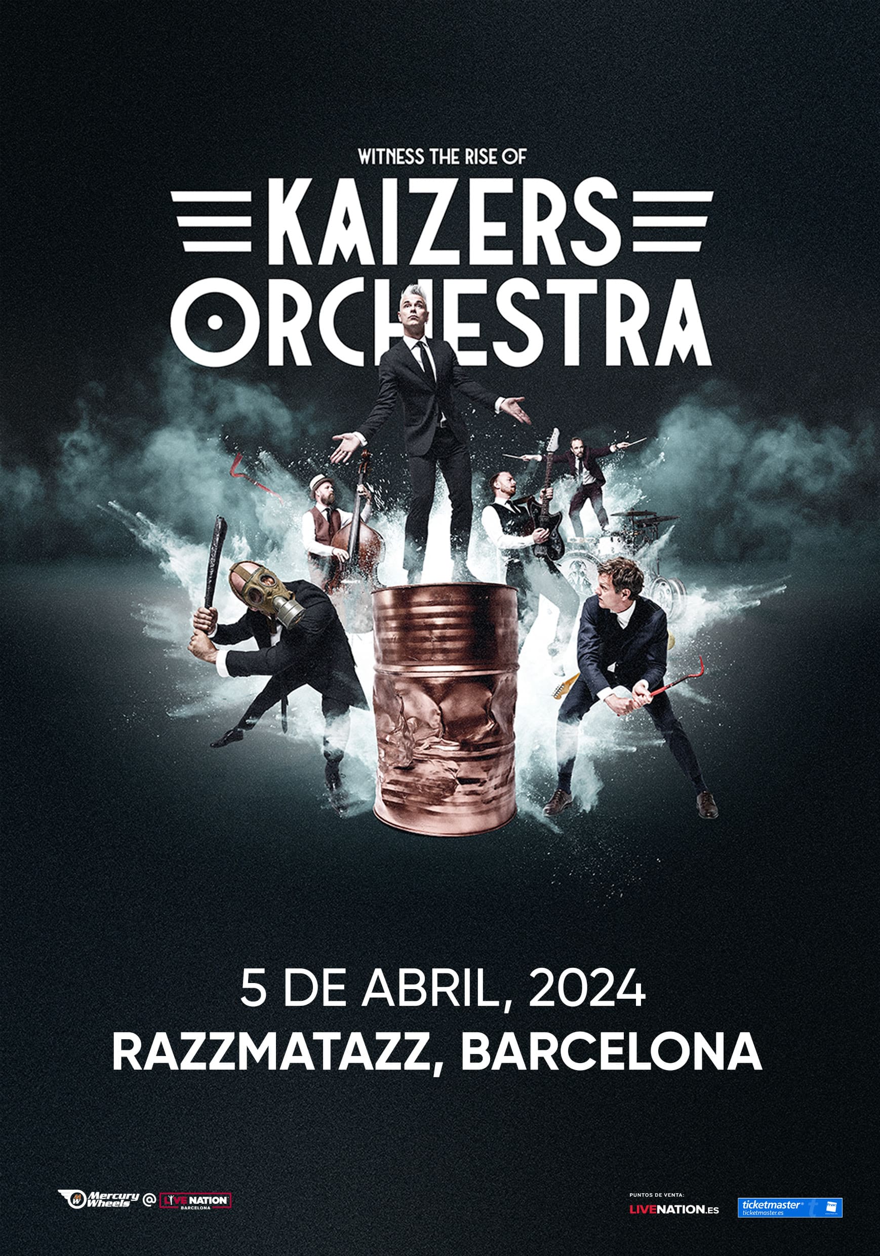 Fotografía promocional de Concierto de Kaizers Orchestra en Barcelona