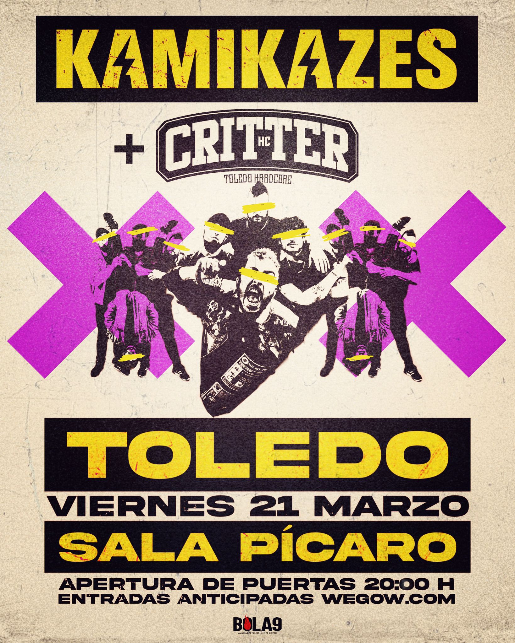 Fotografía promocional de Concierto de Kamikazes y Critter en Toledo