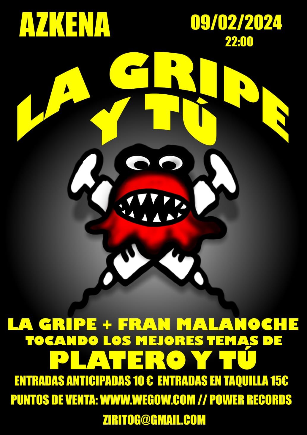 Fotografía promocional de Concierto de LA GRIPE en el AZKENA (Bilbao)