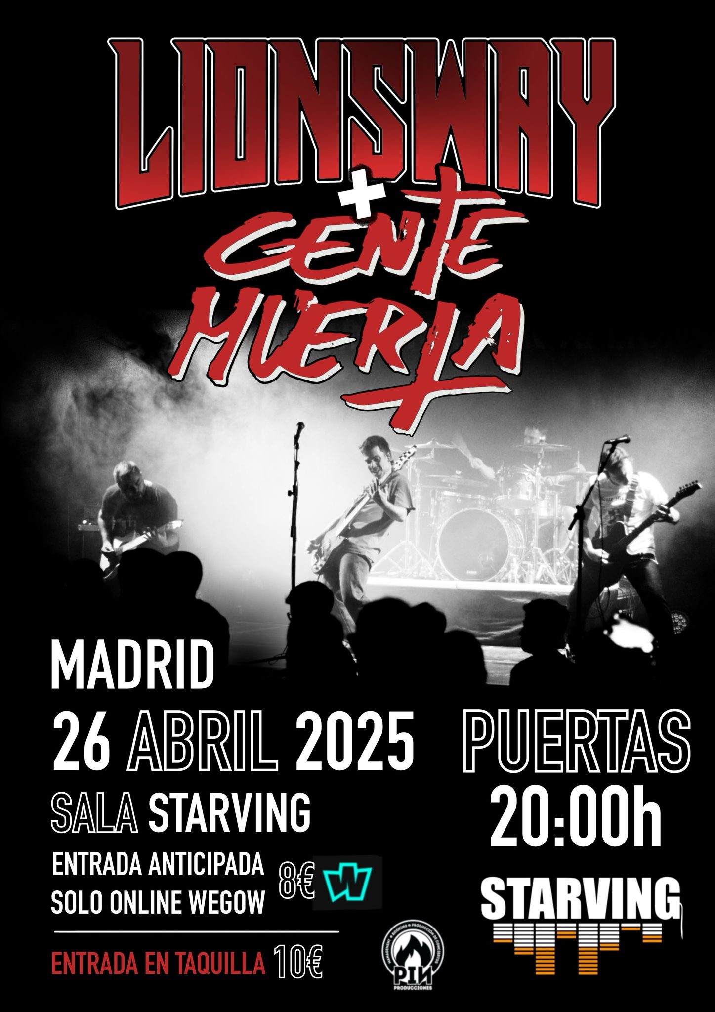 Fotografía promocional de Concierto de Lionsway + Gente Muerta en Sala Starving, Madrid