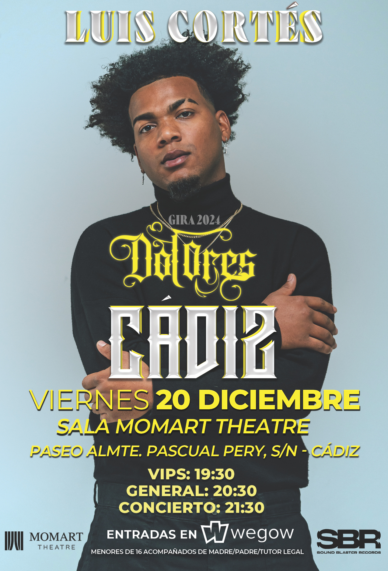 Fotografía promocional de Concierto de Luis Cortés en CÁDIZ " SALA MOMART THEATRE" 2024