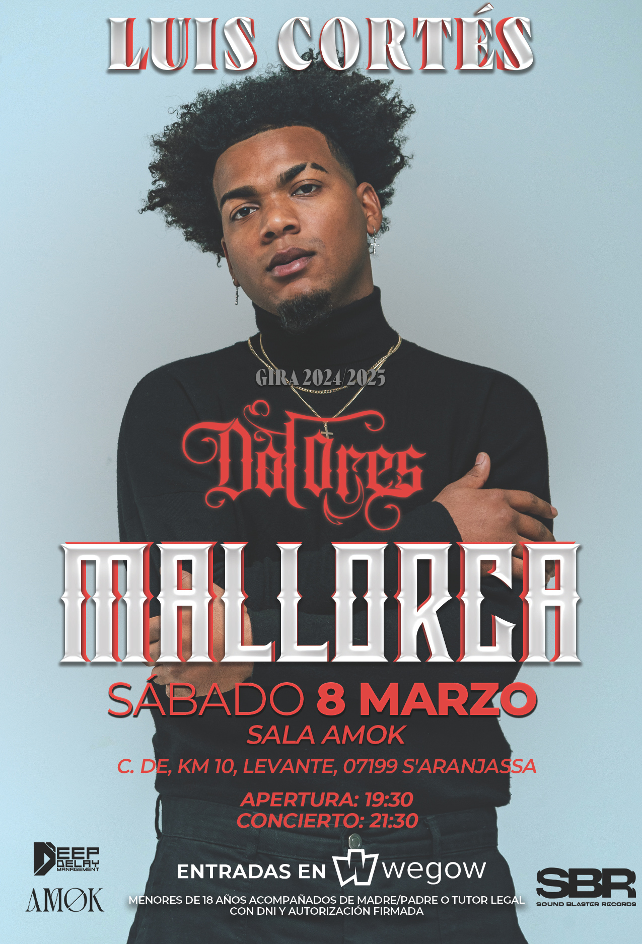 Fotografía promocional de Concierto de Luis Cortés en Mallorca "Sala Amok" 2025