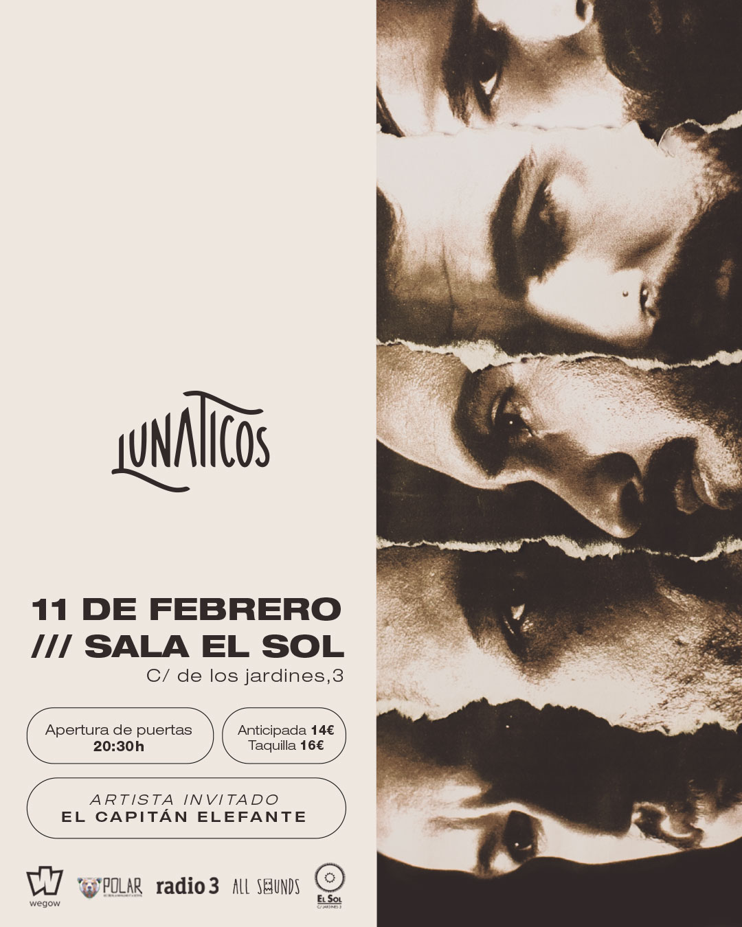 Fotografía promocional de Concierto de Lunáticos en Madrid