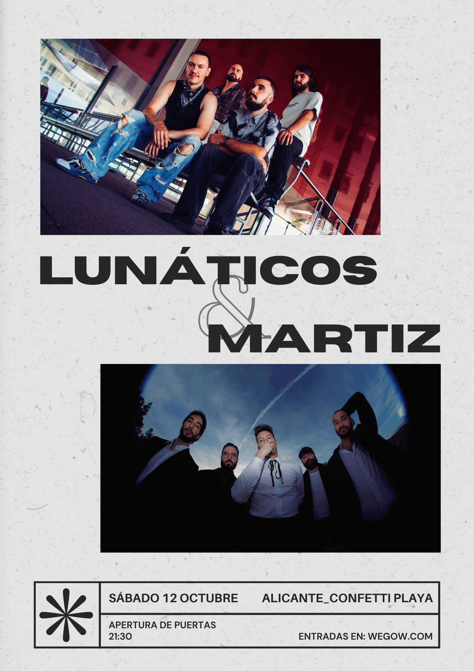 Fotografía promocional de Concierto de Lunáticos y Martiz en Alicante