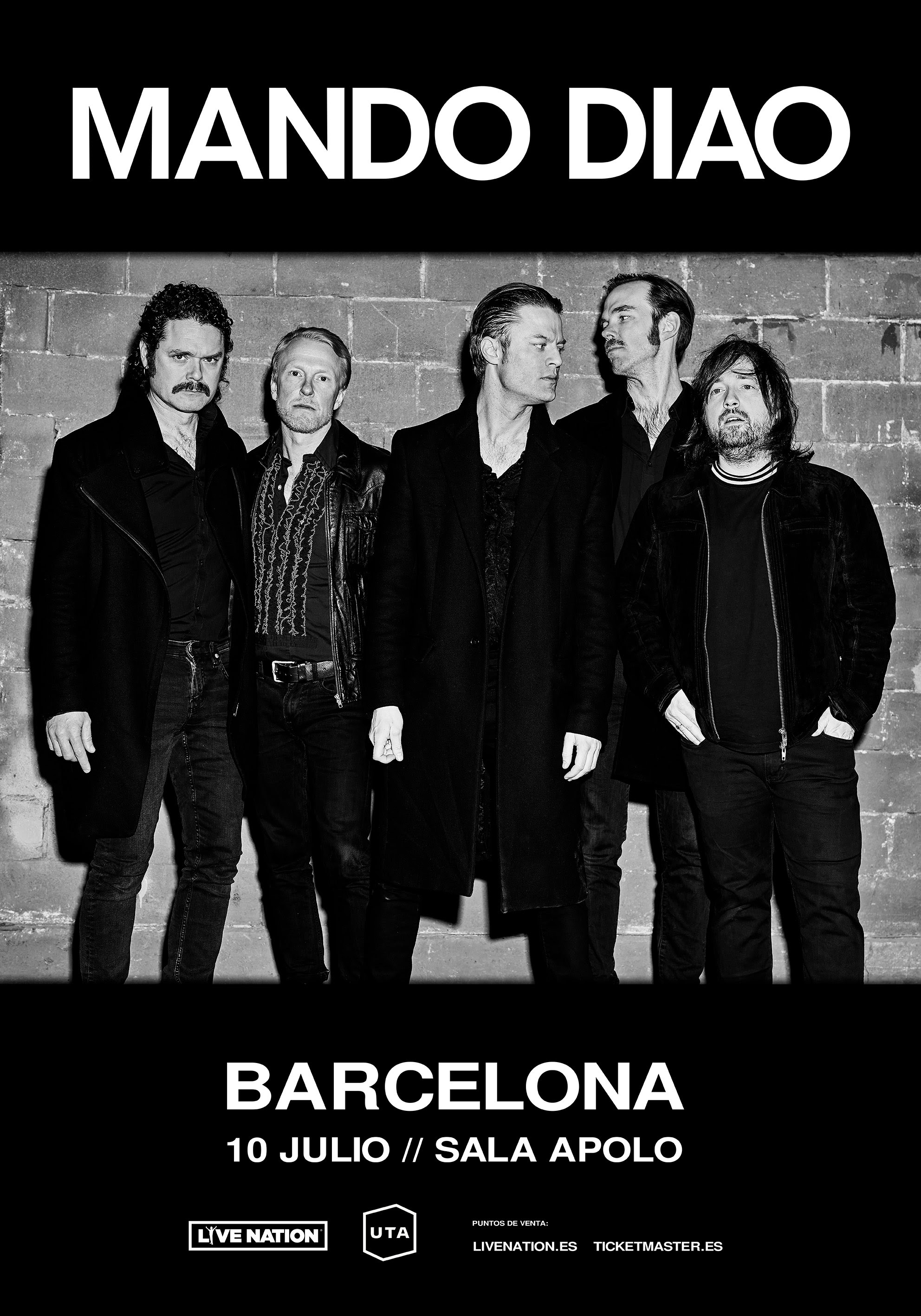 Fotografía promocional de Concierto de Mando Diao en Barcelona