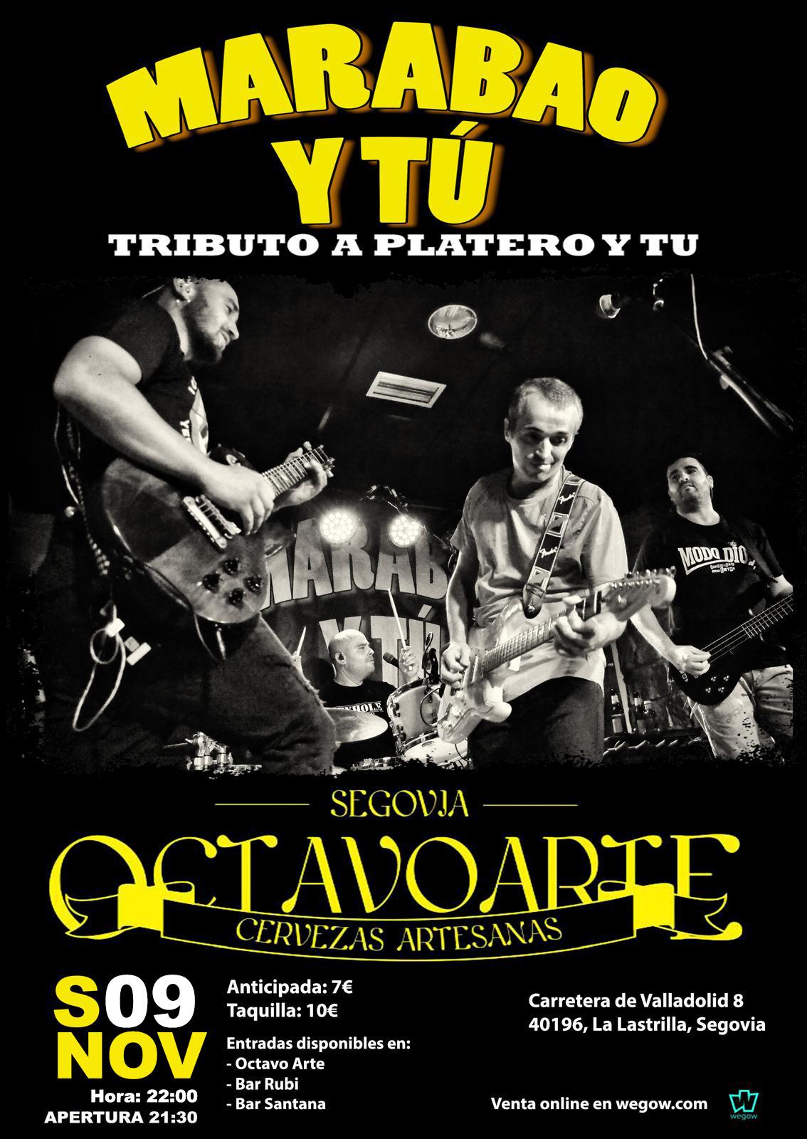 Fotografía promocional de Concierto de Marabao Y tú - Tributo a Platero Y Tú en Segovia