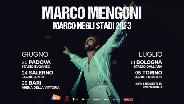 Photographie promotionnelle de Concierto de Marco Mengoni en Bolonia.
