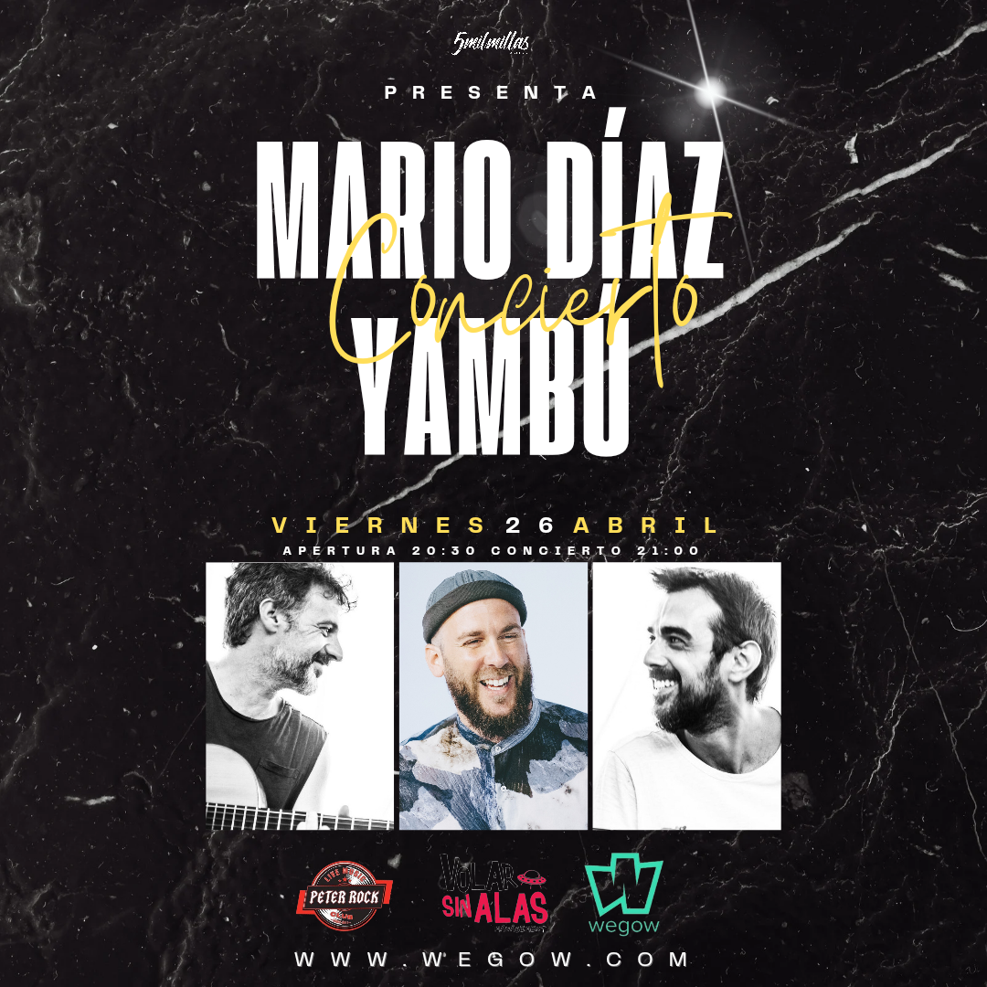 Fotografía promocional de Concierto de Mario Díaz y Yambú en Valencia
