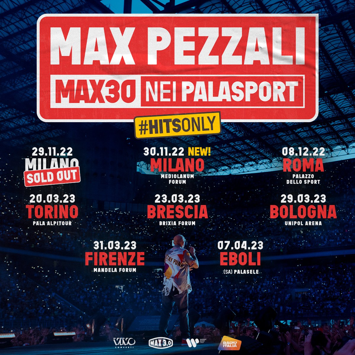 Fotografia promozionale di Concierto de Max Pezzali en Turín.