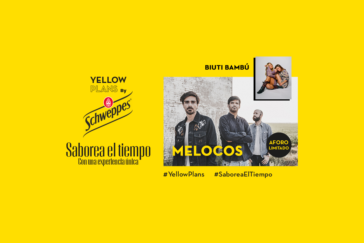 Fotografía promocional de Concierto de Melocos + Biuti Bambú en Yellow Plans by Schweppes