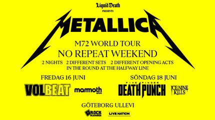 Concierto de Metallica en Gotemburgo (16 - 18 Jun) | M72 World Tour