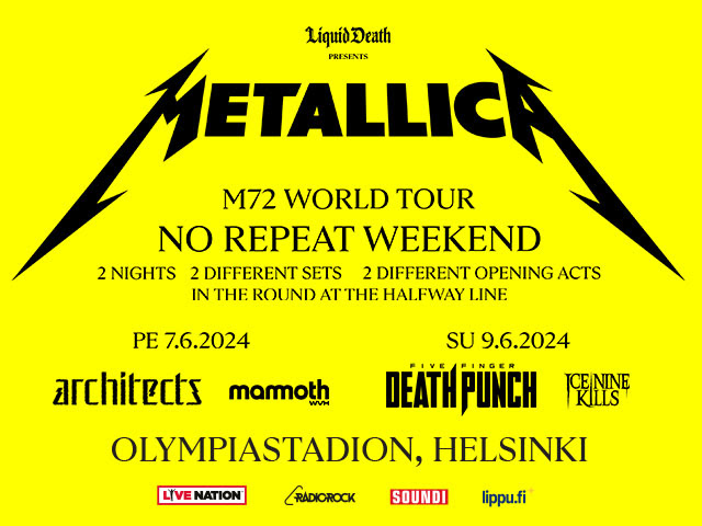 Fotografía promocional de Concierto de Metallica en Helsinki (7 - 9 Jun) | M72 World Tour