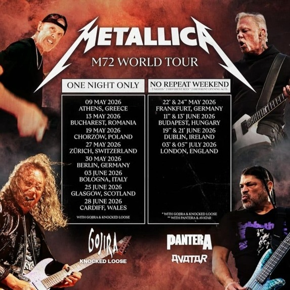 Fotografia promozionale di Concierto de Metallica + Pantera en Dublin.