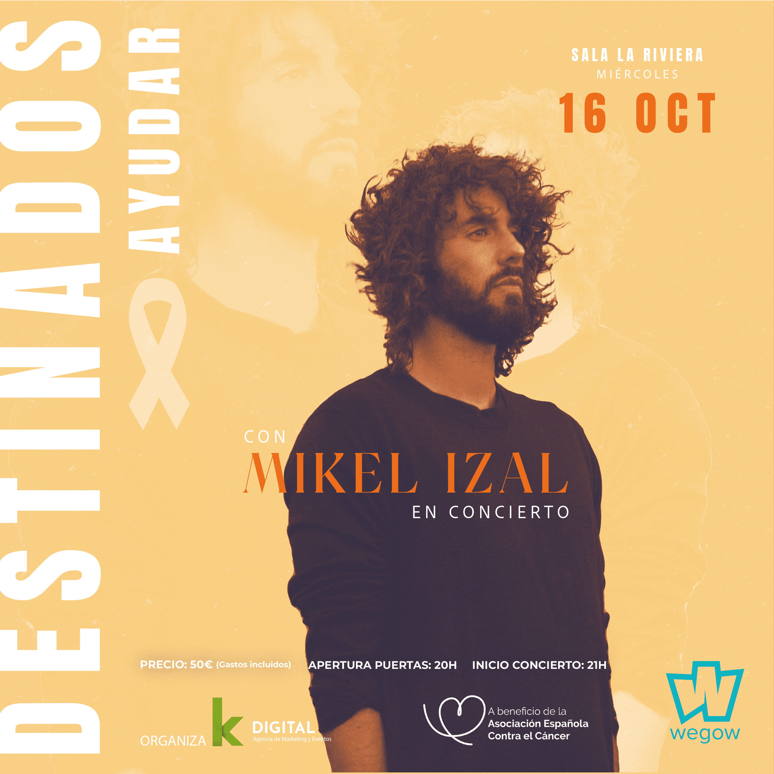 Fotografía promocional de Concierto de Mikel Izal - Destinados Ayudar en Madrid