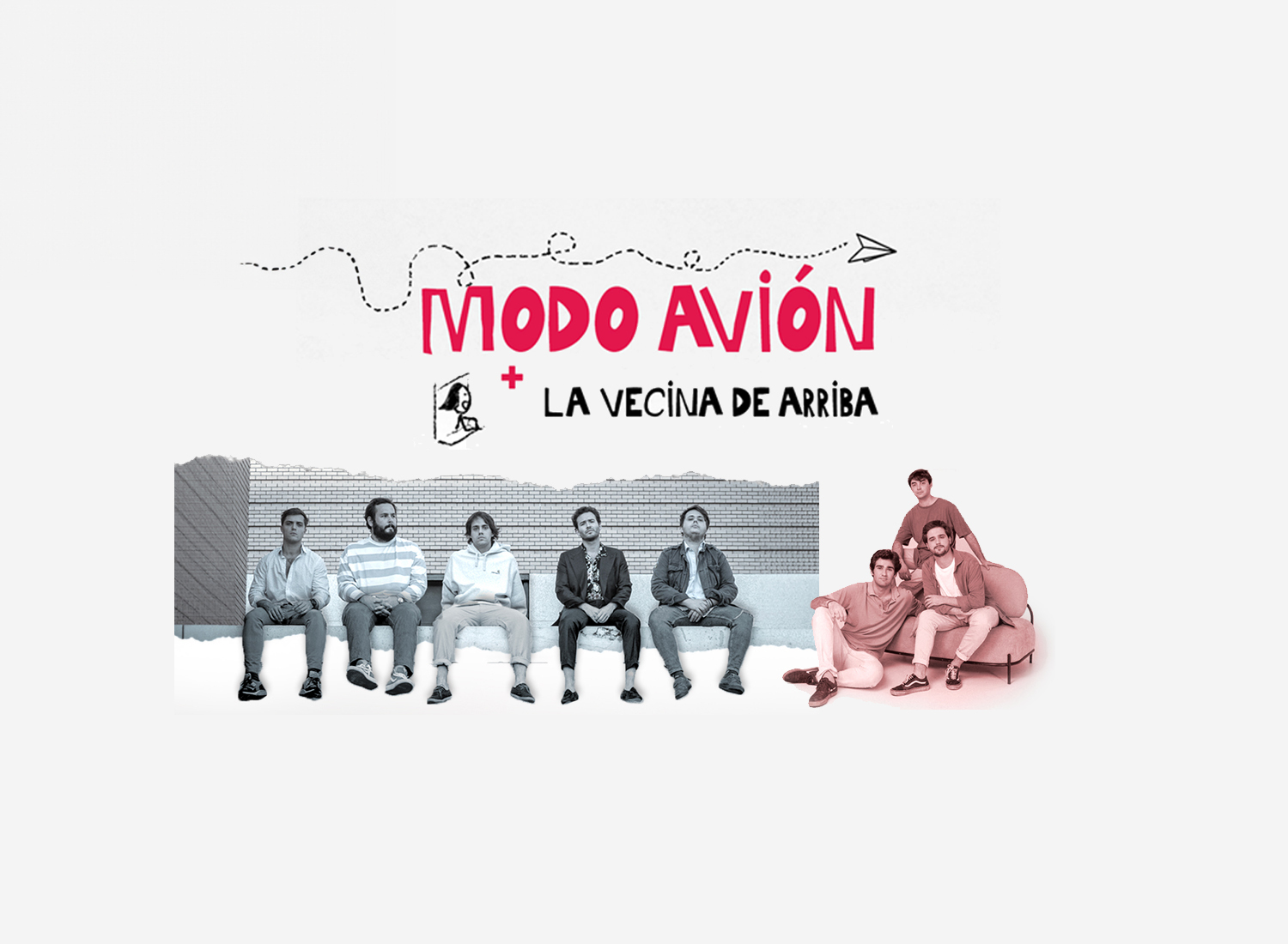 Fotografía promocional de Concierto de Modo Avión + La Vecina de Arriba en Madrid