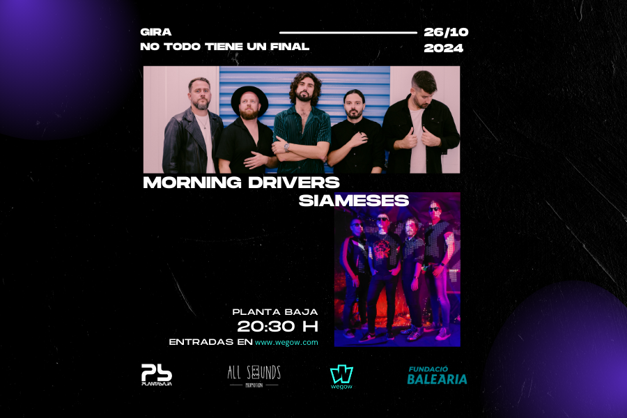 Fotografía promocional de Concierto de Morning Drivers y Siameses en Granada