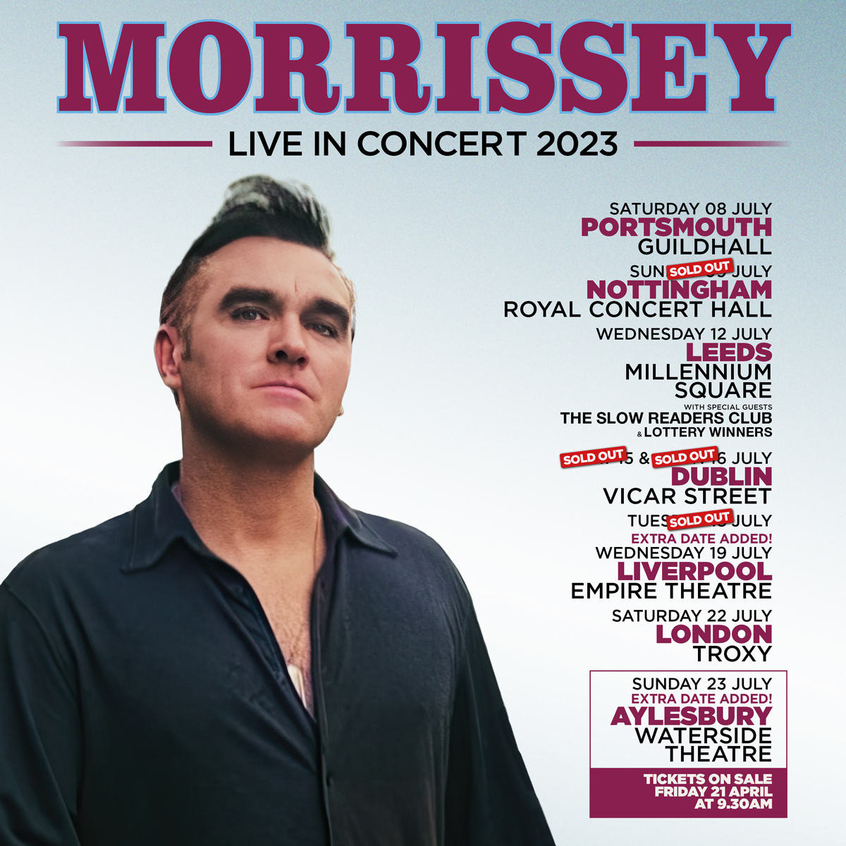 Fotografía promocional de Concierto de Morrissey en Aylesbury
