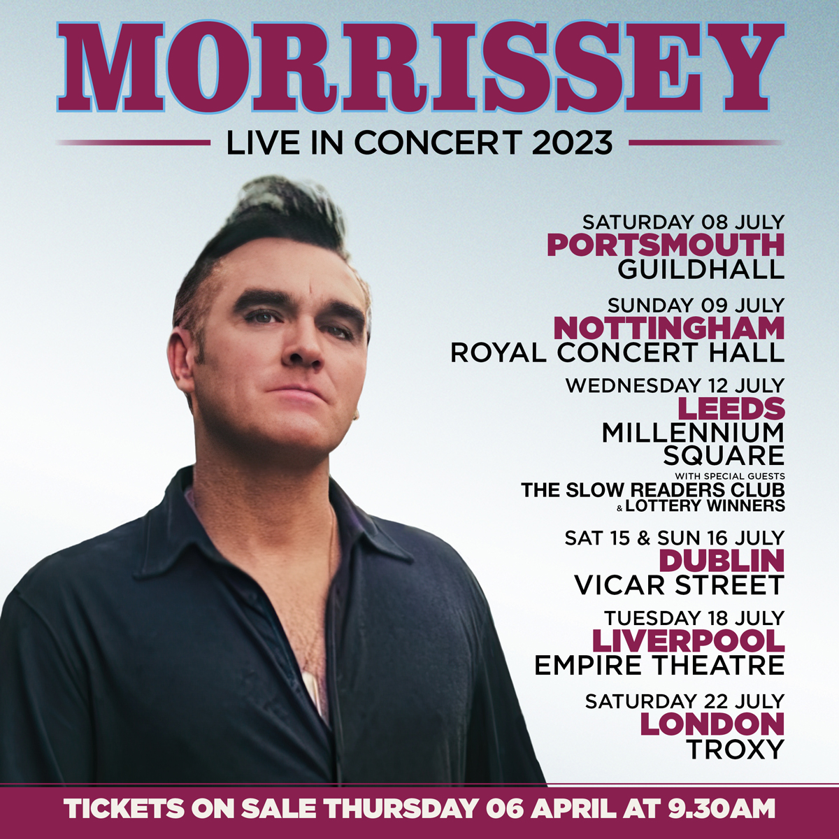Fotografía promocional de Concierto de Morrissey en Dublin