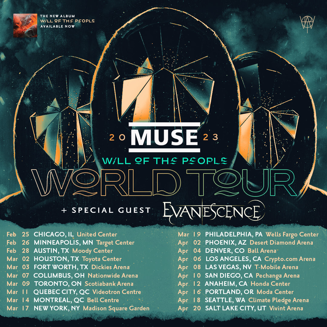 Promotional photograph of Concierto de Muse en Portland | Will of the People World Tour.