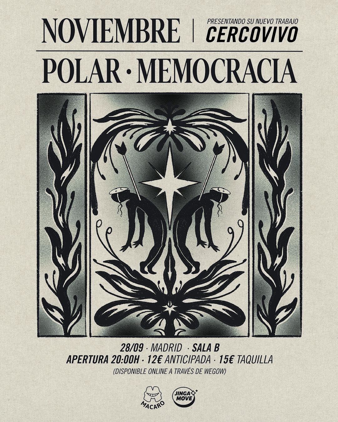 Fotografía promocional de CONCIERTO DE NOVIEMBRE + MEMOCRACIA + POLAR en MADRID