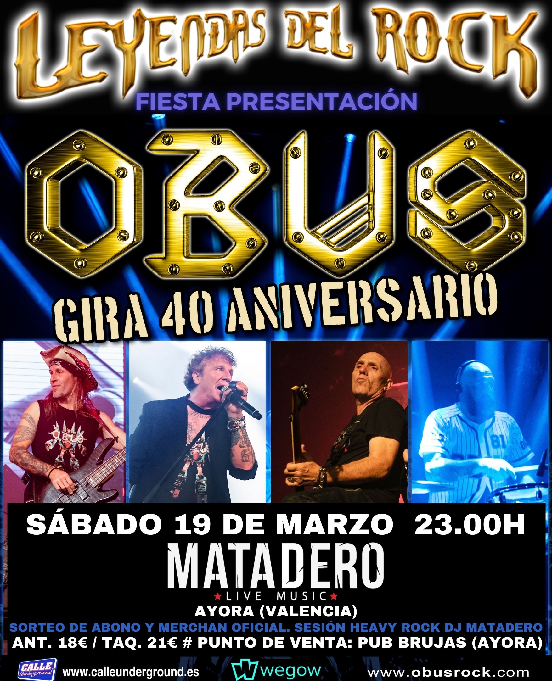 Fotografía promocional de Concierto de Obús en Ayora (Valencia)