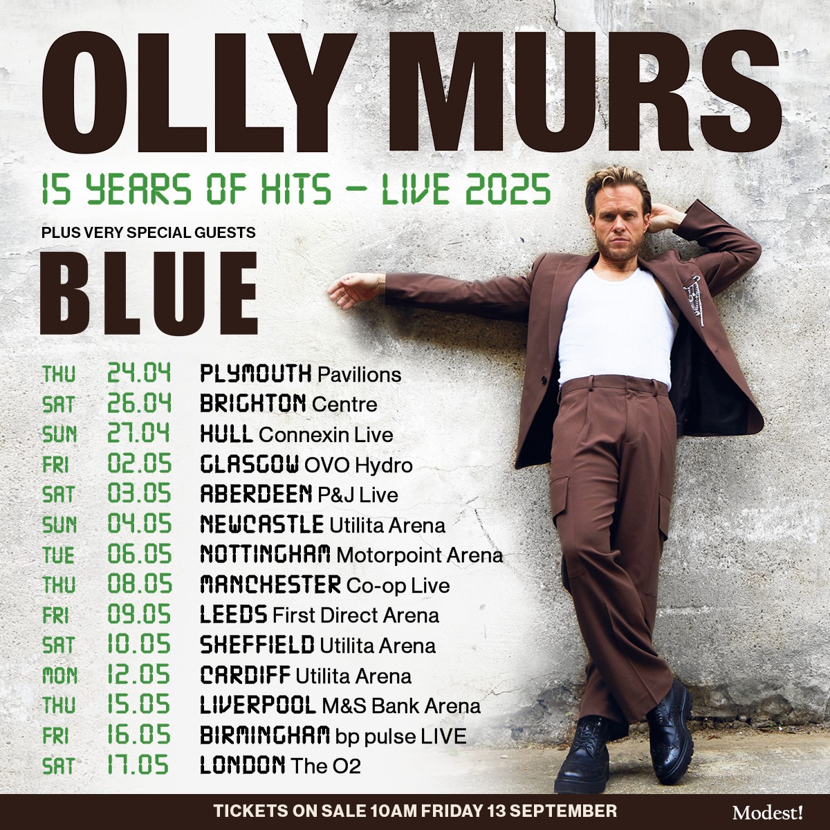 Promofoto von Concierto de Olly Murs en Nottingham.